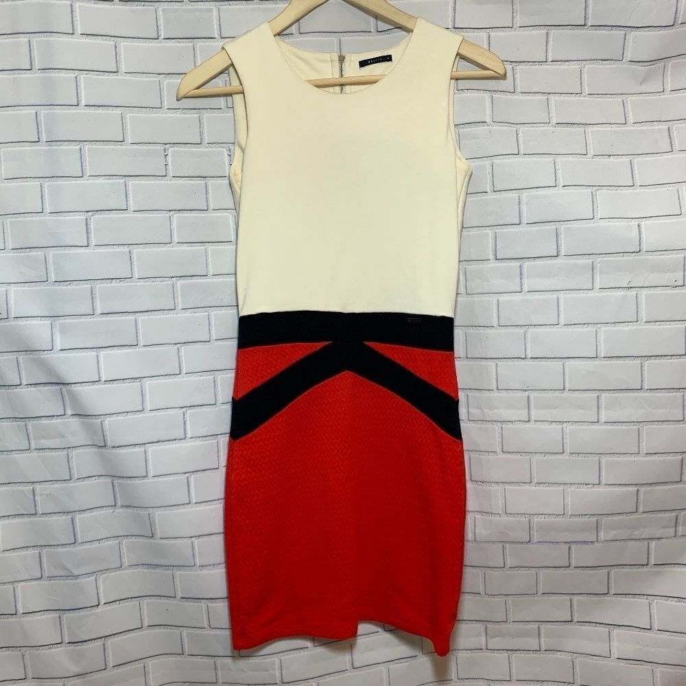 Mohito Red White Color Block Dress Size XS‎